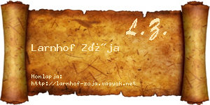 Larnhof Zója névjegykártya
